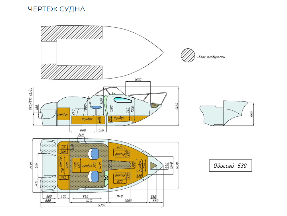 Стеклопластиковый катер Neman-530 с каютой в Пятигорске