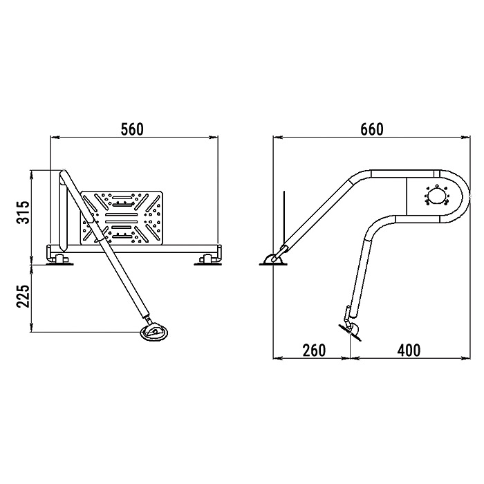 Стойка рулевая с креплением на баллон надувной лодки 25мм в Пятигорске