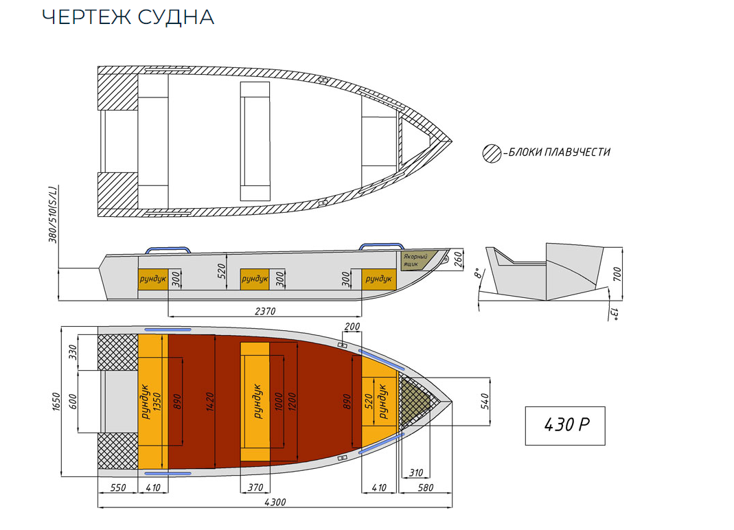 Алюминиевая лодка  Wyatboat-430 Р в Пятигорске