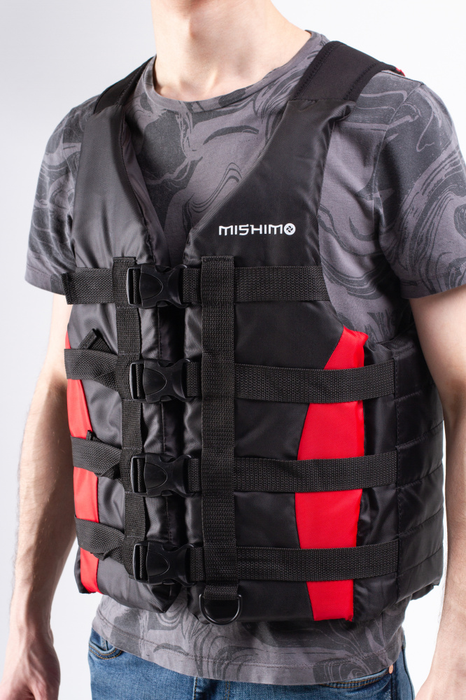 Жилет спасательный MISHIMO PRO Премиум качества Черно-красный в Пятигорске