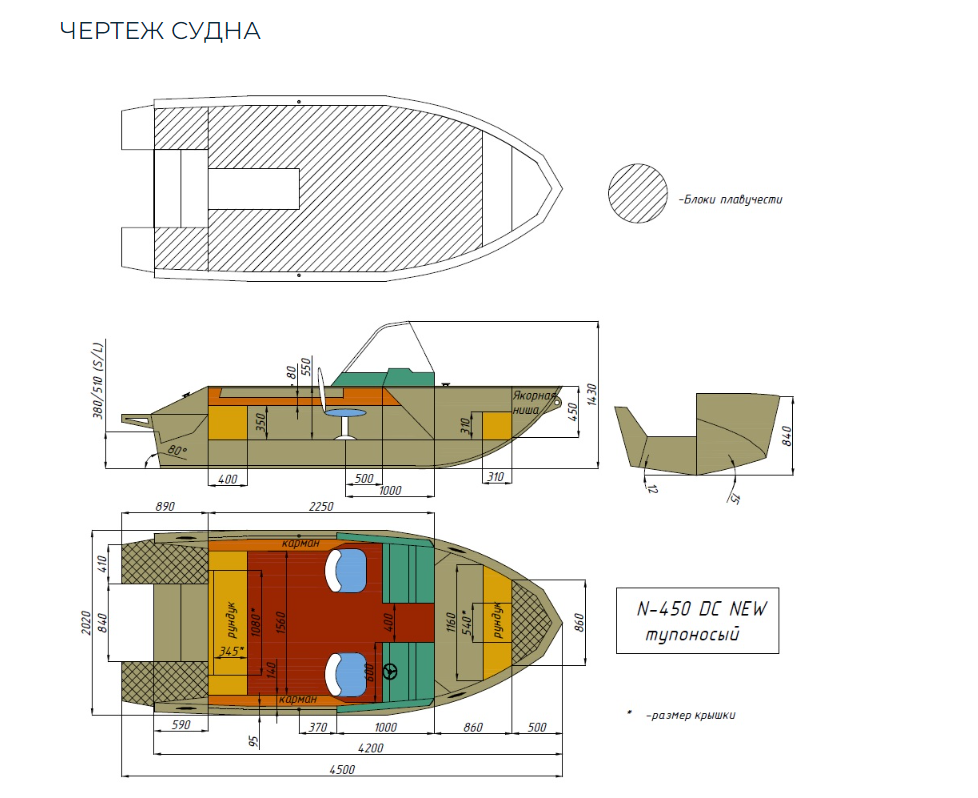 Алюминиевый катер Неман-450 DC NEW без покраски в Пятигорске