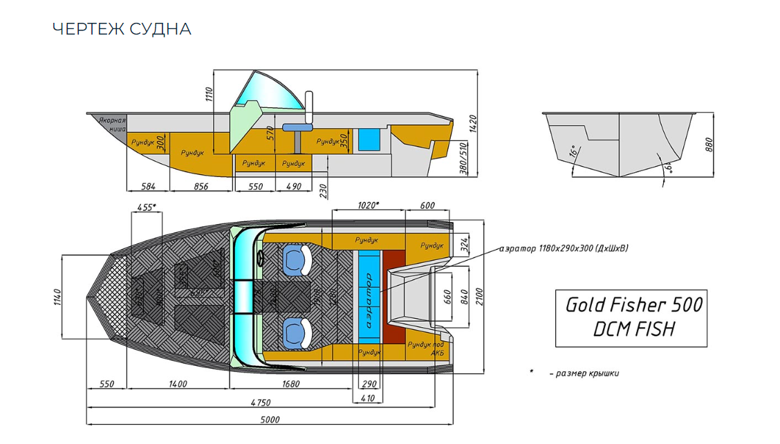 Алюминиевый катер Gold Fisher 500 DCM FISH в Пятигорске
