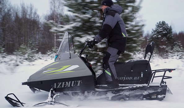 Миниснегоход Бурлак Азимут 20 л.с. , эл.запуск, реверс, тормоз гидравл, капот серый в Пятигорске