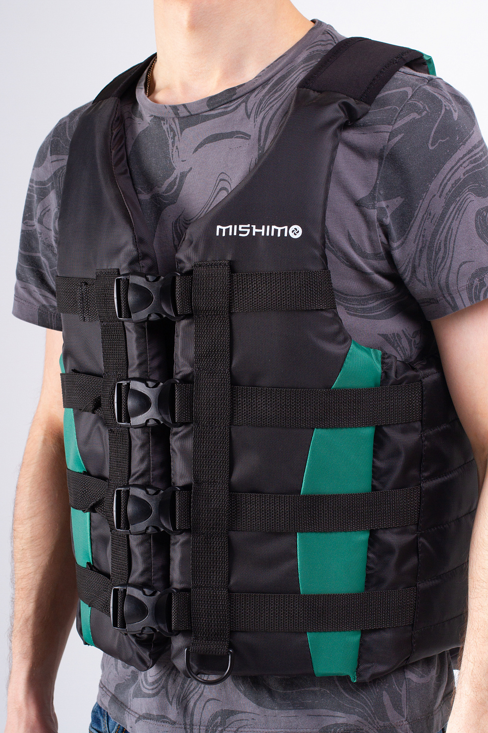 Жилет спасательный MISHIMO PRO Премиум качества Черно-зеленый в Пятигорске