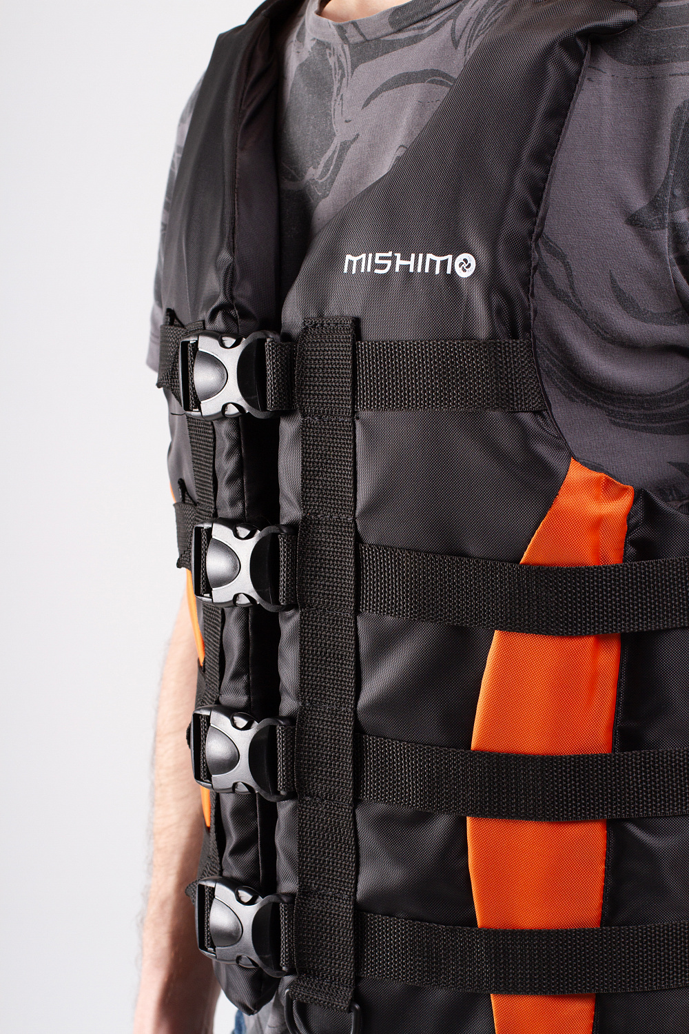 Жилет спасательный MISHIMO PRO Премиум качества Черно-оранжевый в Пятигорске