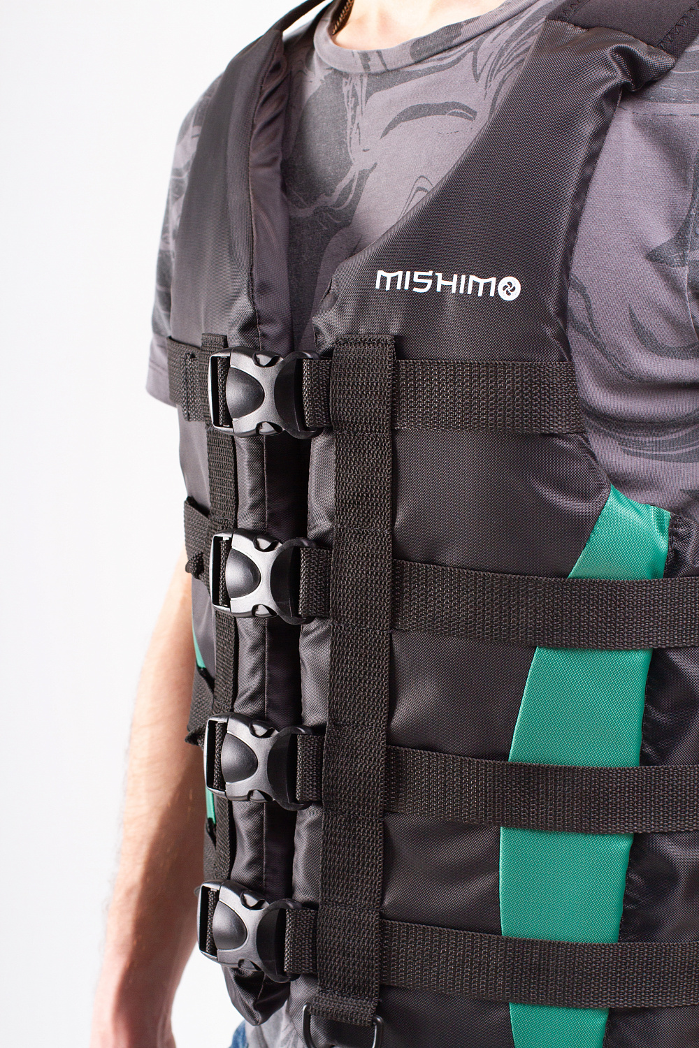 Жилет спасательный MISHIMO PRO Премиум качества Черно-зеленый в Пятигорске