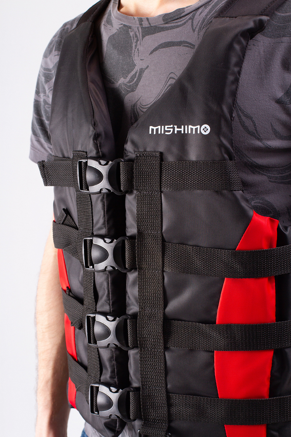 Жилет спасательный MISHIMO PRO Премиум качества Черно-красный в Пятигорске